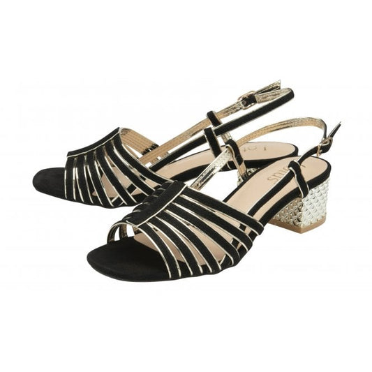 Black Cheryl Open-Toe Sandals | Lotus