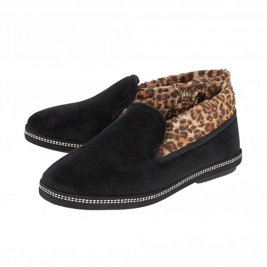 Black Eliza Textile Slippers | Lotus