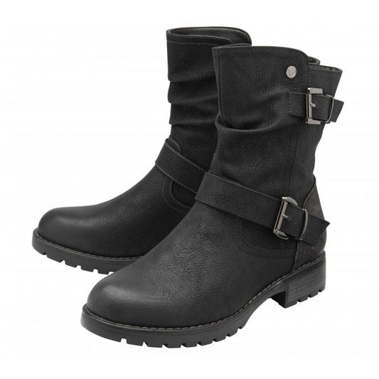 Black Jamila Zip-Up Ankle Boots | Lotus