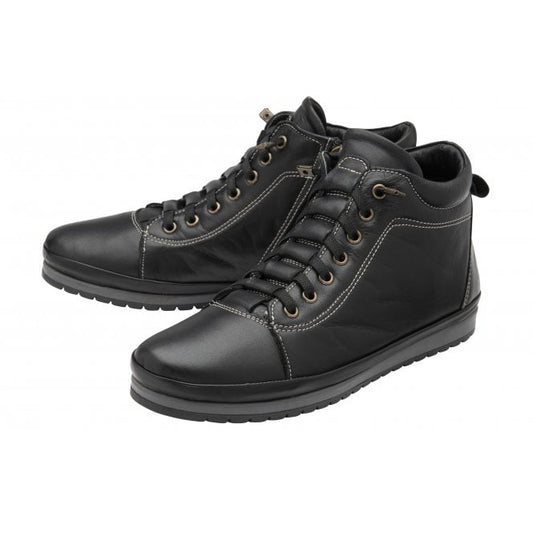 Black Leather Frida Ankle Boots | Lotus