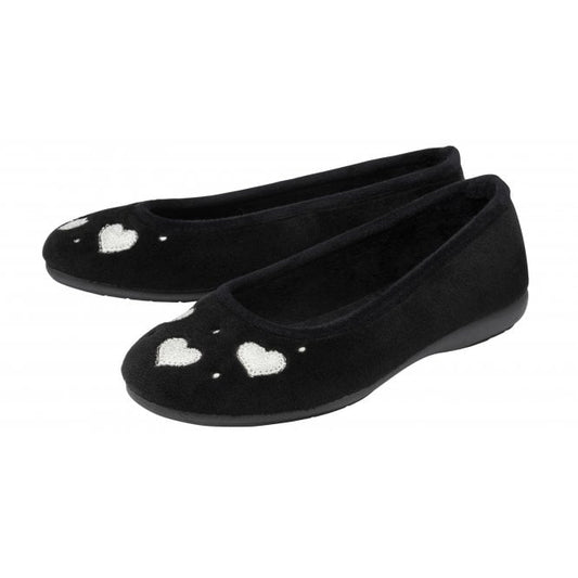 Black Lois Ballerina Slippers | Lotus