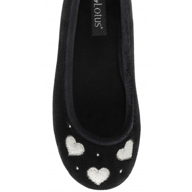 Black Lois Ballerina Slippers | Lotus