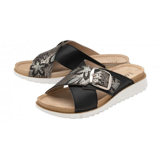 Black Marta Mule Sandals | Lotus