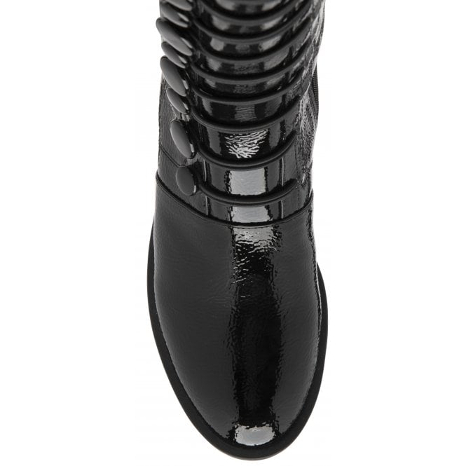 Black Patent Lisa Knee High Boots | Lotus