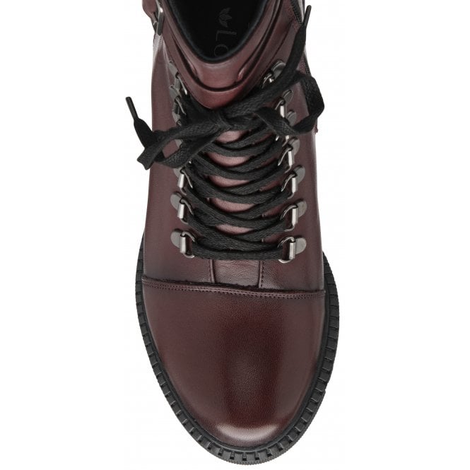 Bordo Leather Virginia Heeled Zip-Up Ankle Boots | Lotus