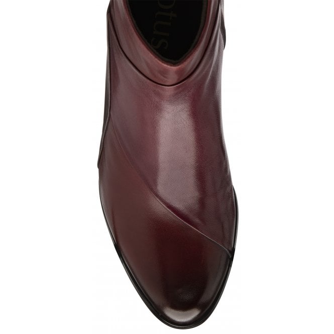 Bordo Multi-Leather Booker Heeled Ankle Boots | Lotus