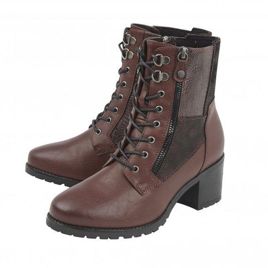 Bordo Nala Heeled Zip-Up Ankle Boots | Lotus Relife