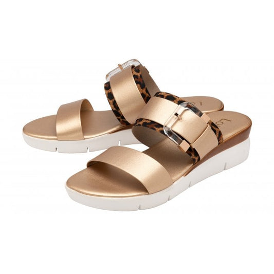 Gold & Leopard-Print Giovanna Mule Sandals | Lotus