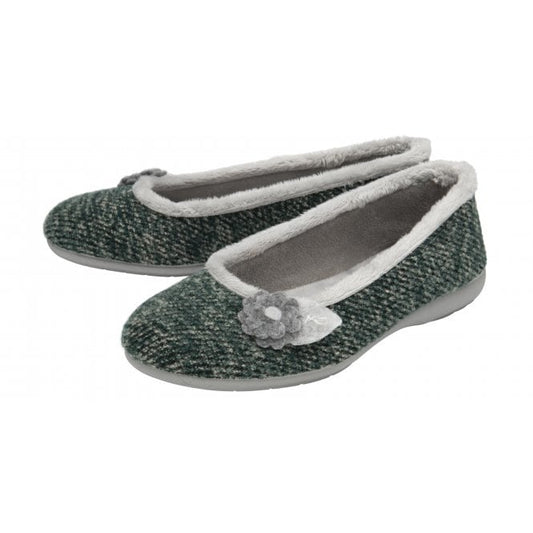 Green Textile Shauna Ballerina Slippers | Lotus
