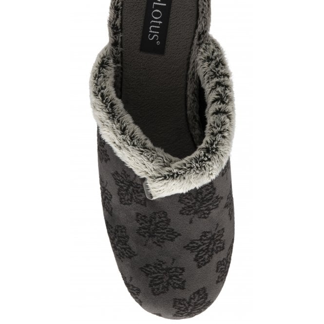 Grey Polly Mule Slippers | Lotus
