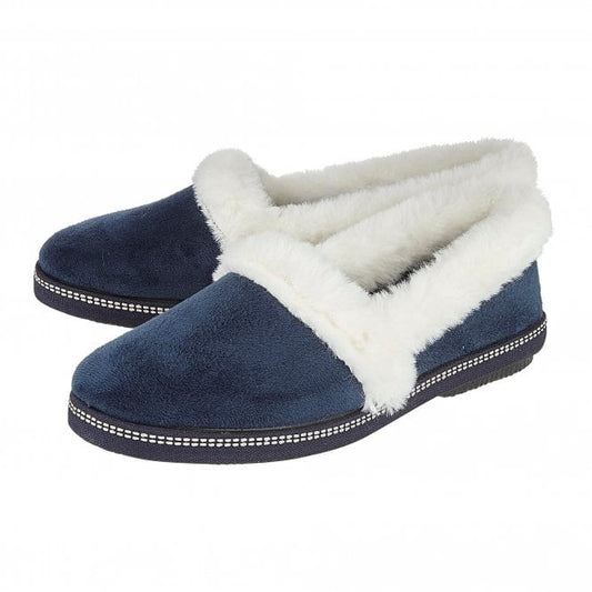 Navy Greta Textile Slippers | Lotus