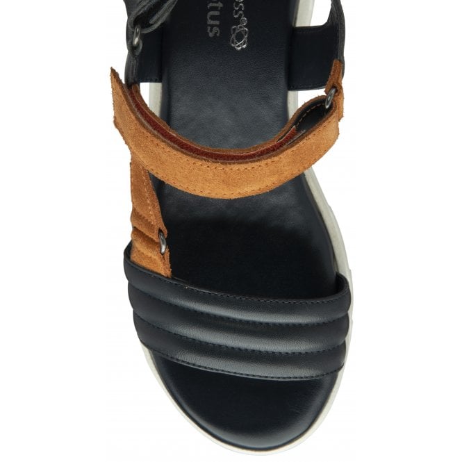Navy & Orange Leather Verena Open-Toe Sandals | Stressless By Lotus