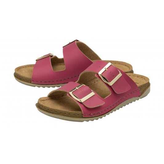 Raspberry Cortona Open-Toe Mule Sandals | Lotus