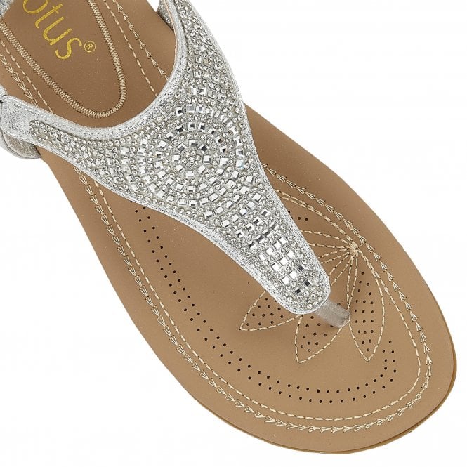 Silver Orla Flat Toe-Post Sandals | Lotus