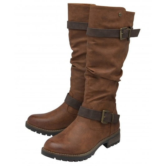 Tan & Brown Robin Knee High Boots | Lotus