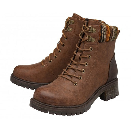 Tan Hickory Zip-Up Ankle Boots | Lotus