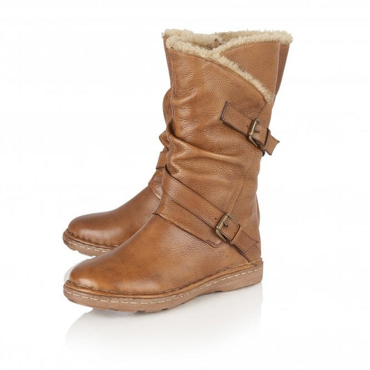 Tan Leather Jolanda Mid-Calf Boots | Lotus