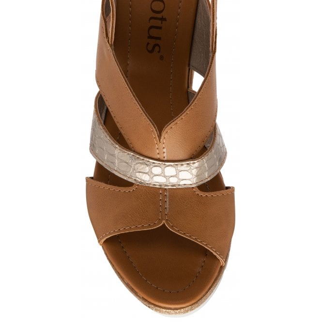 Tan Luisa Slingback Wedge Sandals | Lotus
