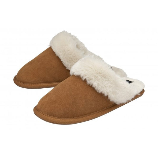 Tan Suede Cressida Mule Slippers | Lotus