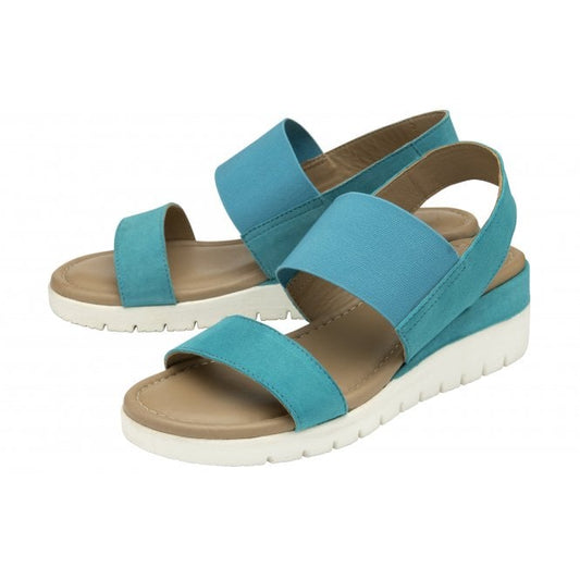 Turquoise Suede Cecilla Open-Toe Sandals | Lotus