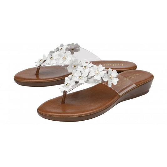 White Brittany Toe-Post Sandals | Lotus