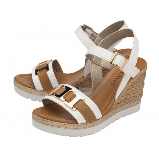 White Carina Open-Toe Wedge Sandals | Lotus