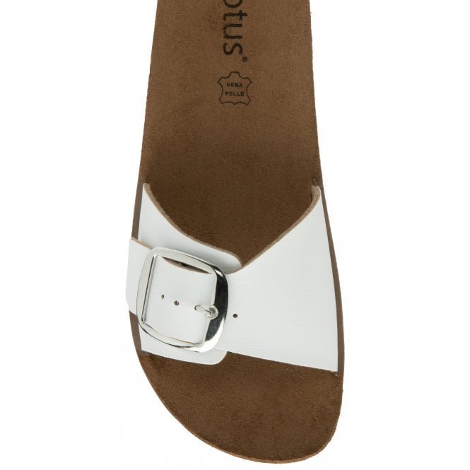 White Dasha Open-Toe Mule Sandals | Lotus
