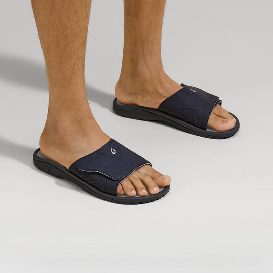 OluKai Nalu Slide - Trench Blue / Charcoal