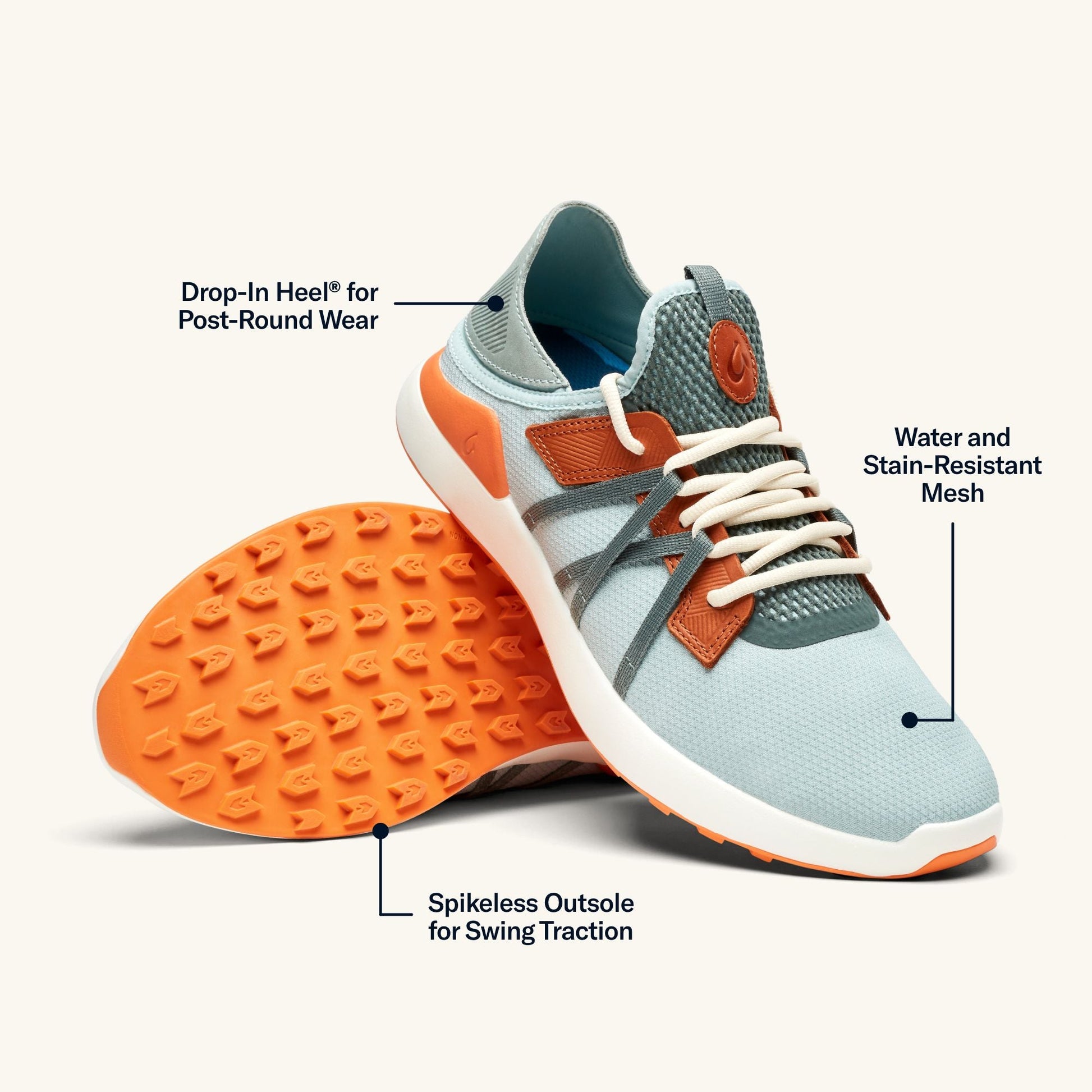 OluKai Manele - Pale Moss / Molten Orange