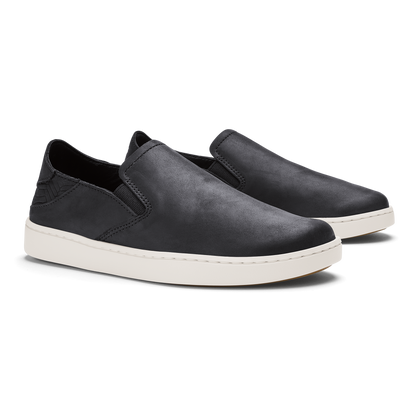 OluKai Pehuea Leather-Onyx / Onyx