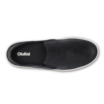 OluKai Pehuea Leather-Onyx / Onyx