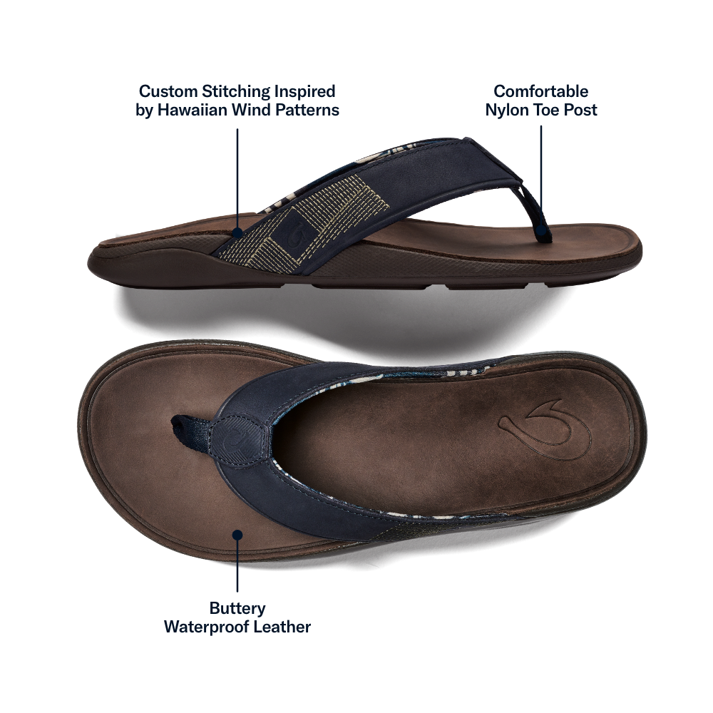 OluKai Tuahine - Trench Blue / Dark Wood