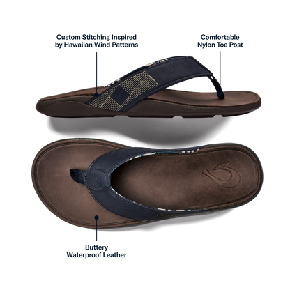 OluKai Tuahine - Trench Blue / Dark Wood