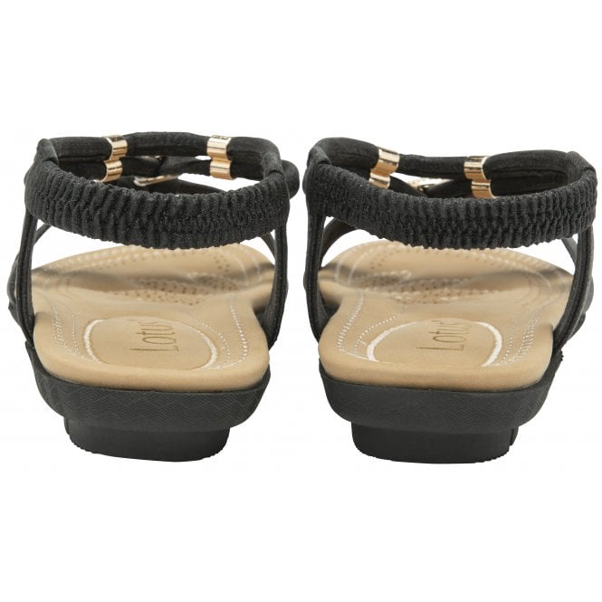  Black Bettina Flat Open-Toe Sandals | Lotus