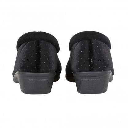  Black Beverley Velour Slippers | Lotus