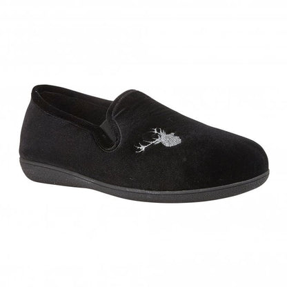  Black Clarence Velour Slippers | Lotus