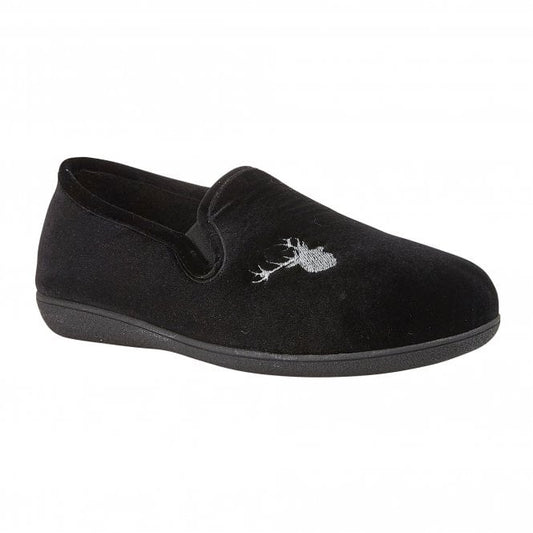  Black Clarence Velour Slippers | Lotus