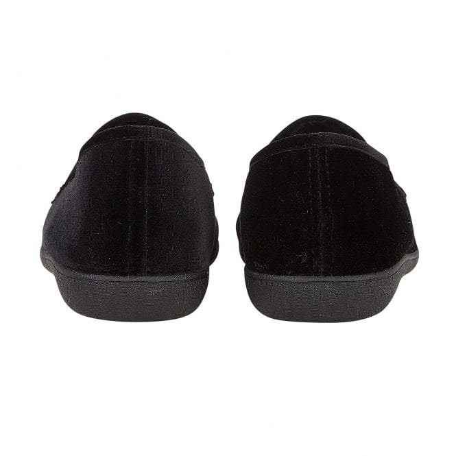  Black Clarence Velour Slippers | Lotus