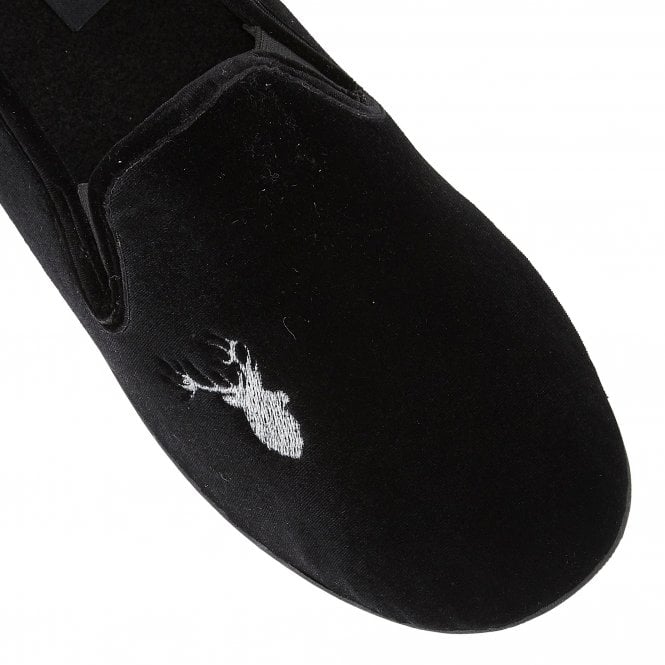  Black Clarence Velour Slippers | Lotus