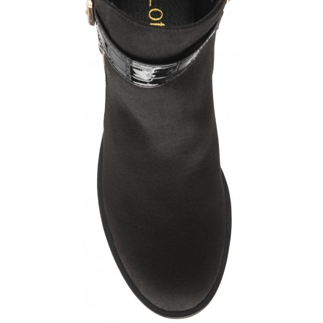  Black & Croc-Print Laurel Ankle Boots | Lotus