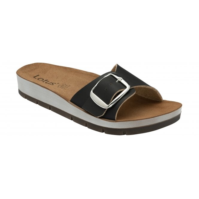  Black Dasha Open-Toe Mule Sandals | Lotus