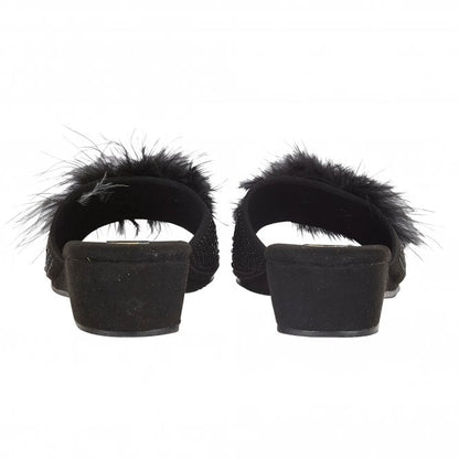  Black & Diamante Allure Slippers | Lotus