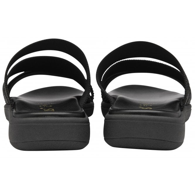  Black & Diamante Olga Mule Sandals | Lotus