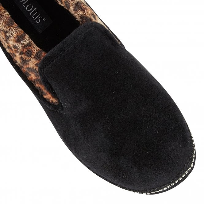  Black Eliza Textile Slippers | Lotus