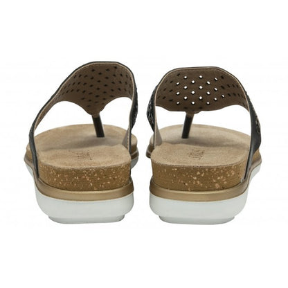  Black Ferarra Flat Toe-Post Sandals | Lotus