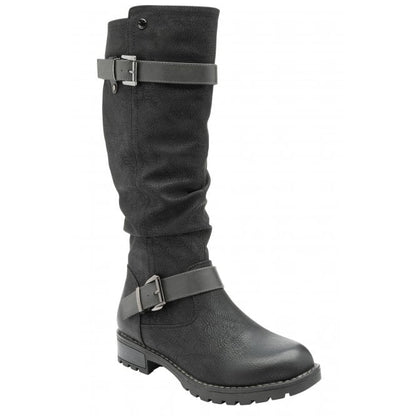  Black & Grey Robin Knee High Boots | Lotus