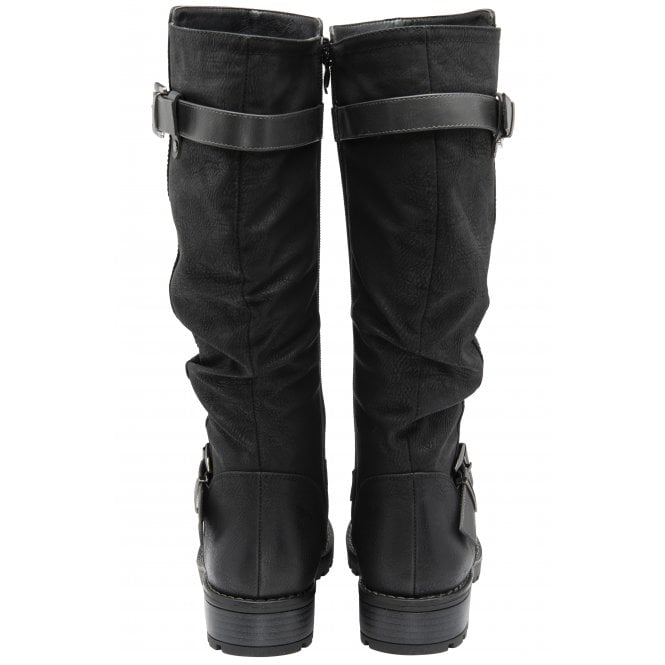  Black & Grey Robin Knee High Boots | Lotus