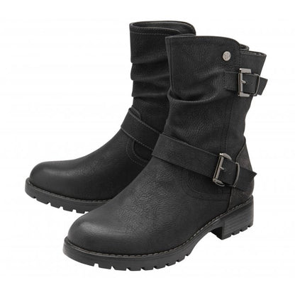  Black Jamila Zip-Up Ankle Boots | Lotus
