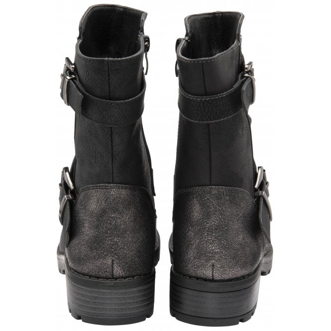  Black Jamila Zip-Up Ankle Boots | Lotus