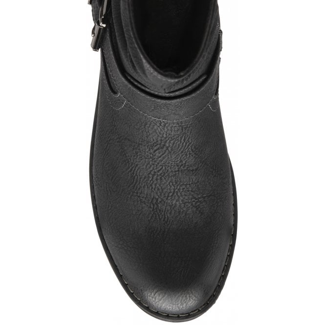  Black Jamila Zip-Up Ankle Boots | Lotus